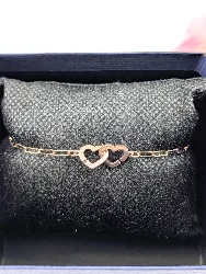 bracelet dinh van double coeurs r9 en or rose  or 750 millième (18 ct) 2,34g