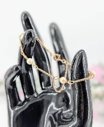 bracelet orné de perles  or 750 millième (18 ct) 3,73g