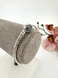 bracelet pandora maille serpent fermoir logo et coeur scintillant argent 925 millième (22 ct) 13,8 g