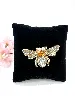 broche abeille métal doré ornée des strass et perles