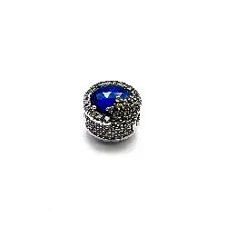 charm pandora rond flocon de neige fond bleu  argent 925 millième (22 ct) 2,72g