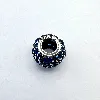 charm pandora rond orné de pierres bleues argent 925 millième (22 ct) 2,54g