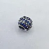 charm pandora rond pavé d'oxydes bleues et blancs argent 925 millième (22 ct) 1,89g