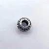 charm pandora rond pavé d'oxydes bleues et blancs argent 925 millième (22 ct) 1,89g