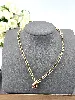 collier chaîne avec pendentif cadenas en métal doré