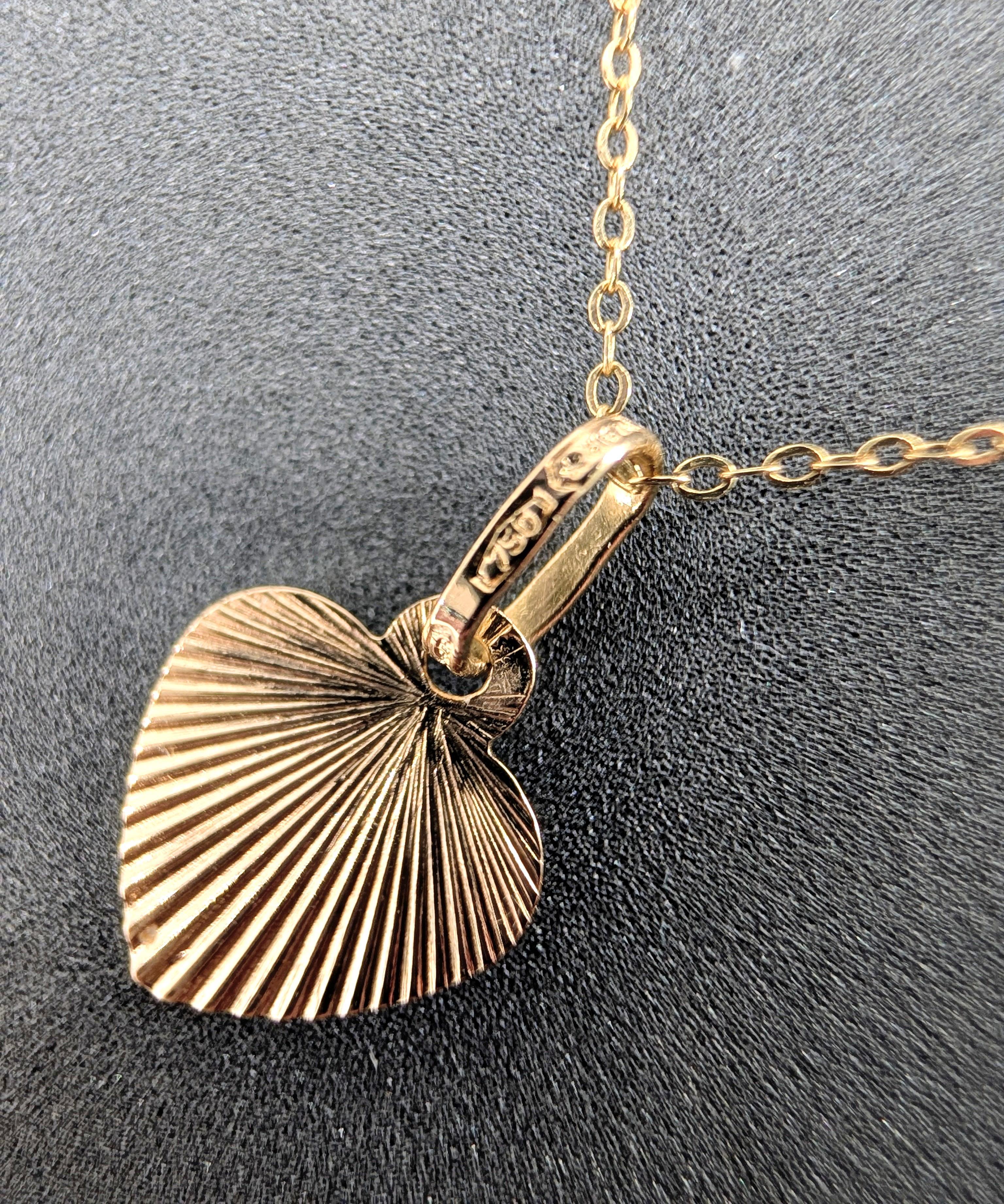 Collier fin maille forçat rond orné d'un pendentif coeur limé en or Or 750 Millième (18 CT) 1,15g