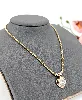 collier orné d'un pendentif coeur en 2 ors pavé de petits diamants d'environ 0,69ct au total or 750 millième (18 ct) 10,85g