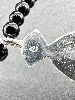 collier pierres noires avec pendentif en argent l47cm argent 925 millième (22 ct) 16,32g