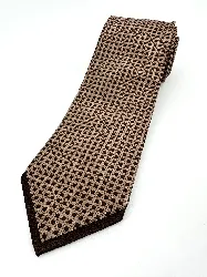 cravate 100% soie gianfranco ferre marron et brun foncé à motif géométrique