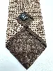 cravate 100% soie gianfranco ferre marron et brun foncé à motif géométrique
