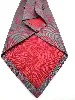cravate en soie alain figaret fond gris à motif cachemire rouge