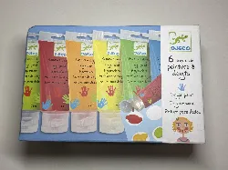lot de 6 tubes de peinture à doigts - djeco