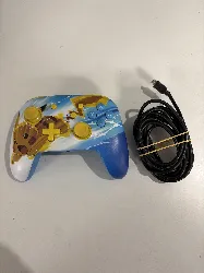 manette filaire powera pour nintendo switch pikachu charge bleu et jaune