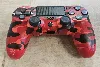 manette pour ps4 style dualshock - camouflage urbain rouge