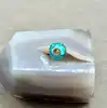 pendentif argent et verre de murano bleu argent 925 millième (22 ct) 2,02g