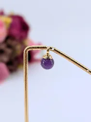 pendentif or ornée d'une boule d'améthyste or 750 millième (18 ct) 1,85g