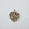 pendentif swarovski doré en forme de coeur avec oxydes