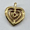 pendentif swarovski doré en forme de coeur avec oxydes