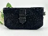 pochette longchamp en toile et cuir noir