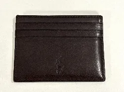 porte carte polo ralph lauren en cuir - marron