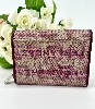 portefeuille lancaster en cuir beige et violet