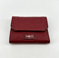 portefeuille lancel mini ninon en cuir rouge bordeaux