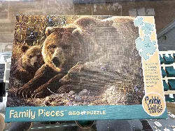 puzzle 350 pièces - familial : famille grizzly