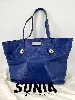 sac cabas sonia rykiel en cuir bleu électrique
