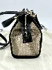 sac lancel cabas summer tote taille s en cuir noir et toile de jute