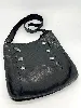 sac longchamp hobo en cuir noir et détails argentés