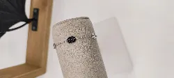 bracelet en argent formes graine de cafés strass et résines noir argent 925 millième (22 ct) 4,36g