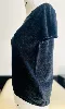 hermès pull manches courtes en cachemire noir et finition blanc taille 40
