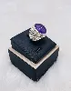 bague chevalière avec pierre violette argent 925 millième (22 ct) 7,97g