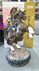 zelda breath on the wild - link à cheval - statuette 56cm