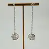 boucles d'oreilles pendantes chaîne et disque argent 925 millième (22 ct) 2,38g