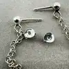 boucles d'oreilles pendantes chaîne et disque argent 925 millième (22 ct) 2,38g