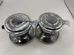 filtre à café de la marque française sfamoka en chrome sur laiton et bouton bakélite