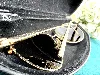 s t dupont lunettes de soleil aviateur en métal dotré, verres noires, nez en cuir noire