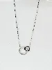 collier diana argent doule cercles oxydes de zirconium noirs et blancs argent 925 millième (22 ct) 2,29 g