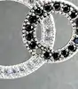 collier diana argent doule cercles oxydes de zirconium noirs et blancs argent 925 millième (22 ct) 2,49g