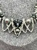 collier swarovski cristaux gris et blanc,perle grise