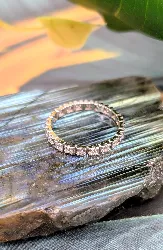 bague tour américain sertie de 20 diamants d'environ 0,80ct au total or 750 millième (18 ct) 2,06g