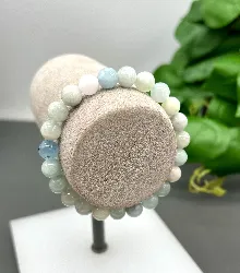 brpi bracelet élastiqué en pierre morganite d8 mm