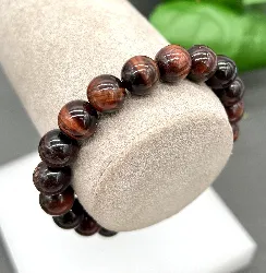 brpi bracelet élastiqué en pierre oeil de taureau d10 mm