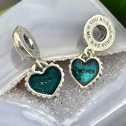 charm pandora coeur mother son en 2 partie argent 925 millième (22 ct) 7,48g