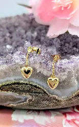 boucles d'oreilles coeur pendante  or 750 millième (18 ct) 0,99g