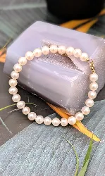 bracelet de perles avec le fermoir en or or 375 millième (9 ct) 8,36g