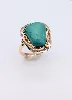 bague en or rose ornée d'une turquoise forme poire or 585 millième (14 ct) 5,42g