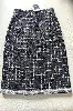 jupe chanel mi-longue en tweed noir et fils argentés et dorés t36