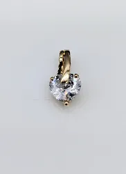 pendentif or orné d'un oxyde forme coeur or 750 millième (18 ct) 1,02g